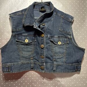 Ashley Stewart Denim Sleeveless Vest with Button Closure Sz 20W